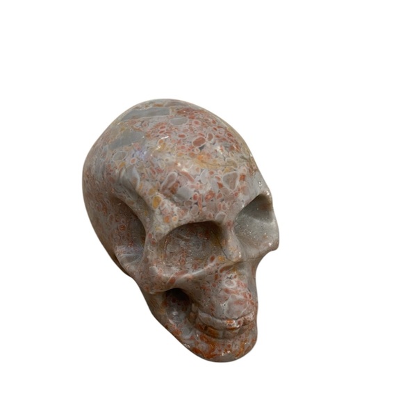 Medium Sunstone Skull All Natural Crystal Carving - Picture 2 of 11